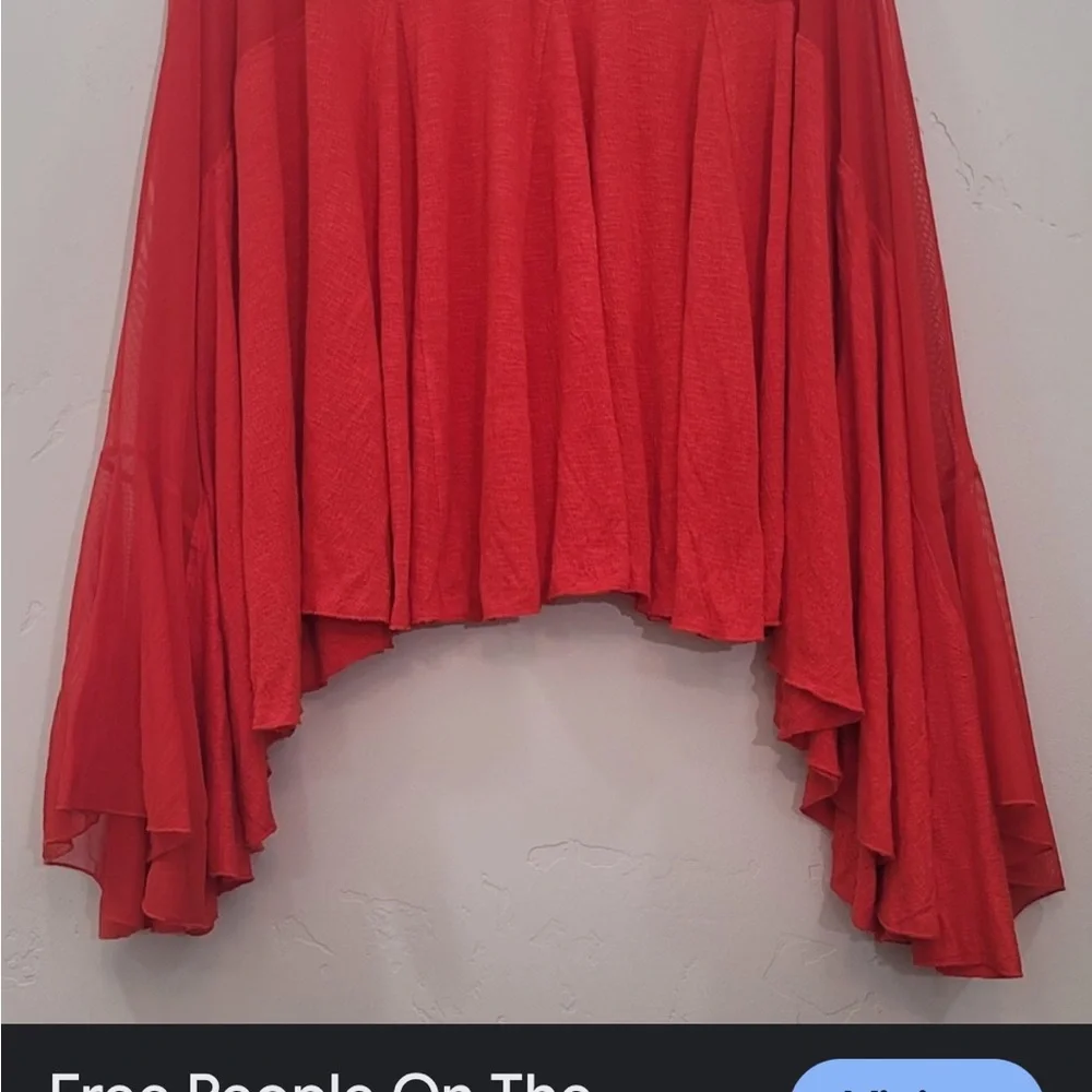 Free People Vibrant Orange‎ Women's Blouse size Small